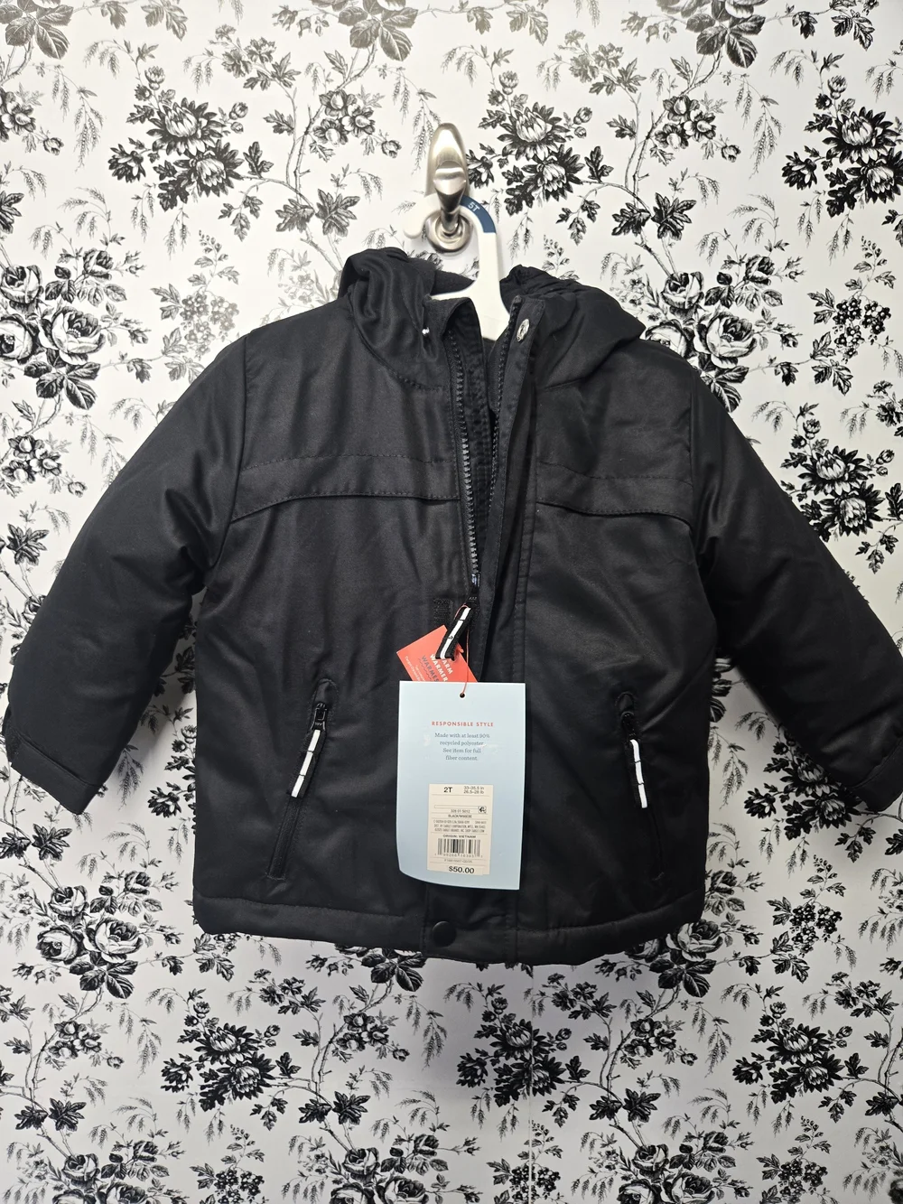3 In 1 Black All-Weather Jacket with Hood